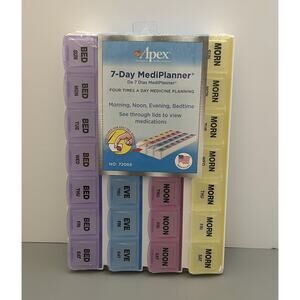 Apex 7 Day MediPlanner Pill Organizer 4 Times Per Day Medication Planning